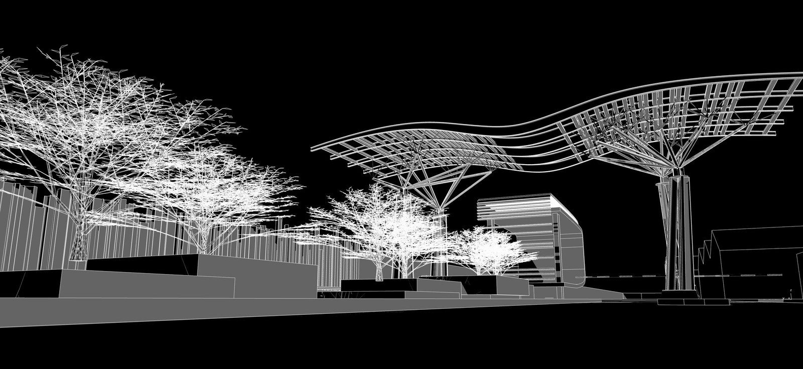 Gate to Industrial Park — Concept 1, perspective view